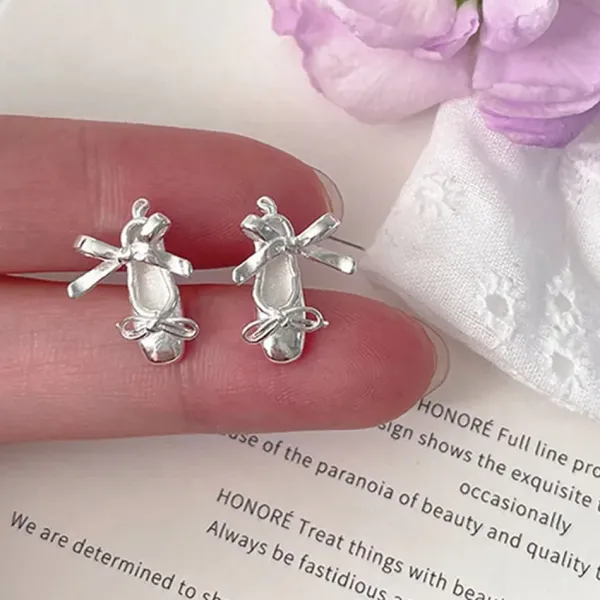 Earrings*Boogzel Clothing Balletcore Aesthetic Stud Earrings Silver