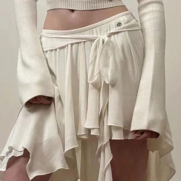 Skirts*Boogzel Clothing Balletcore Asymmetrical Mid Skirt