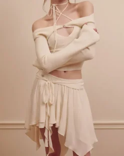 Skirts*Boogzel Clothing Balletcore Asymmetrical Mid Skirt