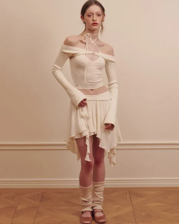 Skirts*Boogzel Clothing Balletcore Asymmetrical Mid Skirt
