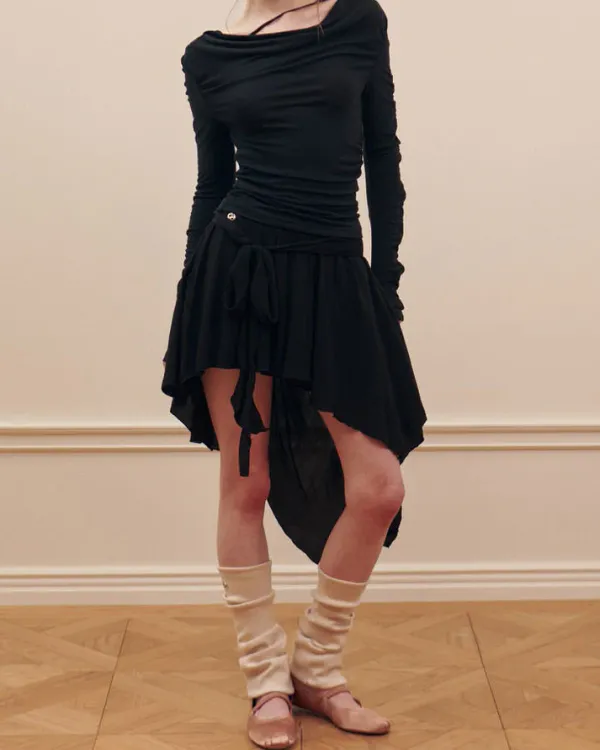 Skirts*Boogzel Clothing Balletcore Asymmetrical Mid Skirt