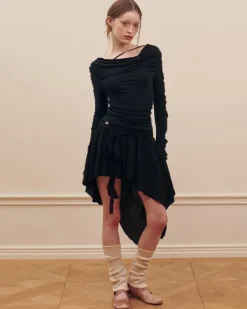 Skirts*Boogzel Clothing Balletcore Asymmetrical Mid Skirt