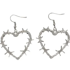 Earrings*Boogzel Clothing Barbed Wire Heart Earrings