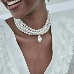 Necklaces & Chokers*Boogzel Clothing Baroque Style Layered Pearl Necklace White/gold