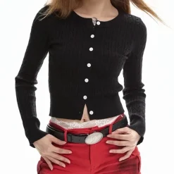 Knit Cardigans|Long Sleeve Tops*Boogzel Clothing Basic Things Ribbed Long Sleeve Top