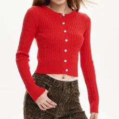 Knit Cardigans|Long Sleeve Tops*Boogzel Clothing Basic Things Ribbed Long Sleeve Top