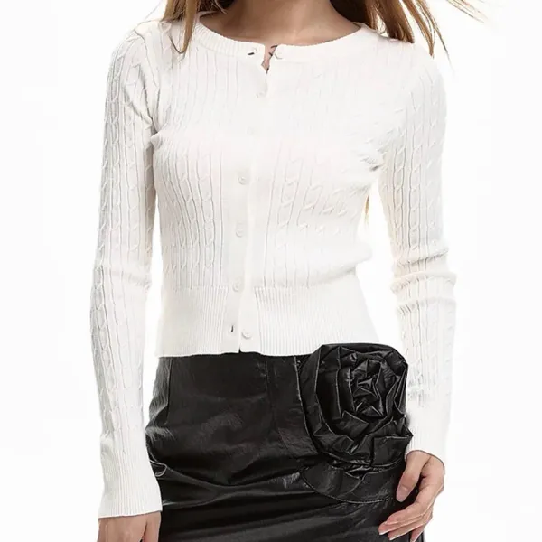 Knit Cardigans|Long Sleeve Tops*Boogzel Clothing Basic Things Ribbed Long Sleeve Top