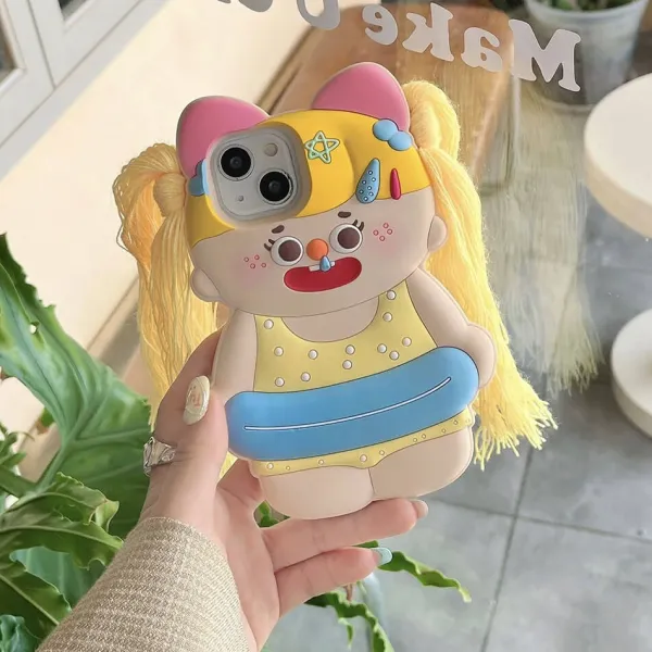 Iphone Cases*Boogzel Clothing Beach Girl with Braids iPhone Case Yellow