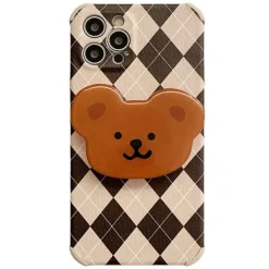 Iphone Cases*Boogzel Clothing Bear Argyle iPhone Case Brown
