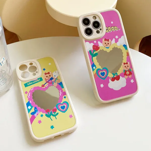Iphone Cases*Boogzel Clothing Bear Heart Mirror iPhone Case