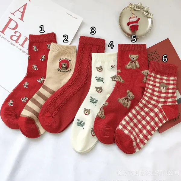 Socks*Boogzel Clothing Bear Pattern Socks