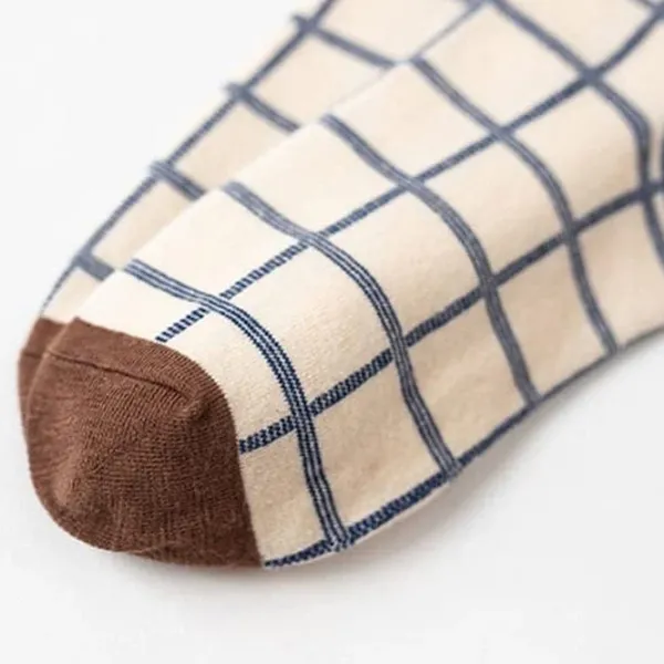 Socks*Boogzel Clothing Bear Plaid Socks Brown