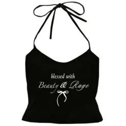 Y2K Tops|Aesthetic T-Shirts & Graphic Tees*Boogzel Clothing Beauty & Rage Y2K Halter Top