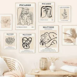 Posters / Tapestry|Aesthetic Room Decor*Boogzel Clothing Beige Outline Aesthetic Poster