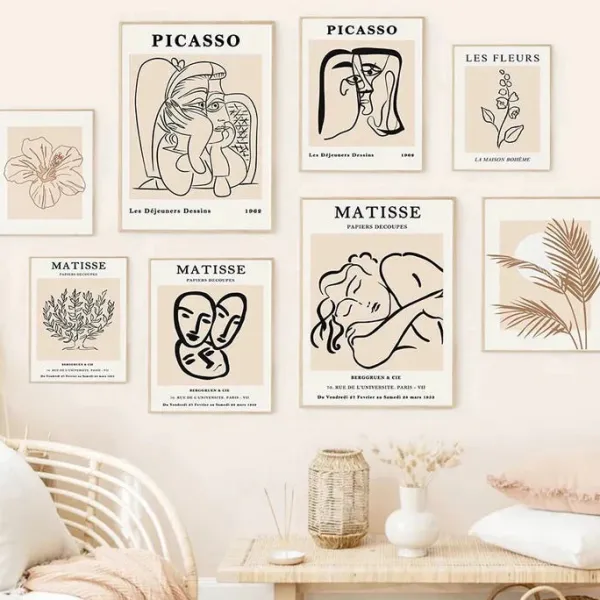 Posters / Tapestry|Aesthetic Room Decor*Boogzel Clothing Beige Outline Aesthetic Poster