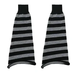 Other*Boogzel Clothing Black & Grey Striped Leg Warmers
