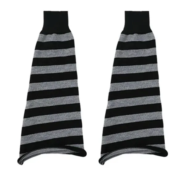 Other*Boogzel Clothing Black & Grey Striped Leg Warmers