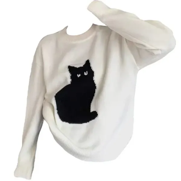 Sweaters*Boogzel Clothing Black Cat Aesthetic Sweater