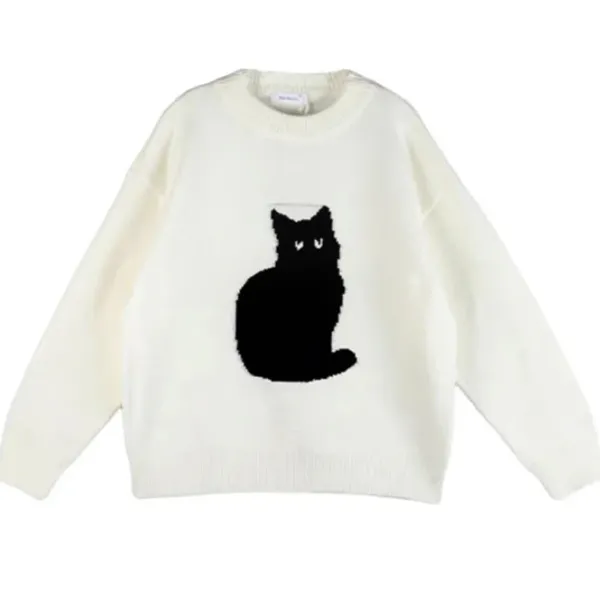 Sweaters*Boogzel Clothing Black Cat Aesthetic Sweater