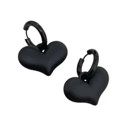 Earrings|Necklaces & Chokers*Boogzel Clothing Black Heart Pendant Earrings