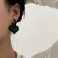 Earrings|Necklaces & Chokers*Boogzel Clothing Black Heart Pendant Earrings