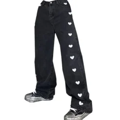 Jeans*Boogzel Clothing Black Hearts Jeans
