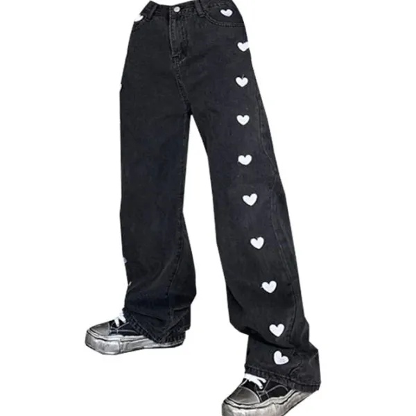 Jeans*Boogzel Clothing Black Hearts Jeans