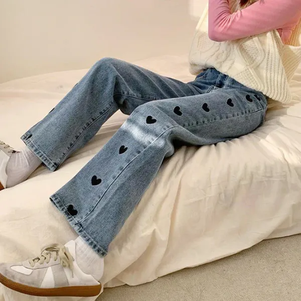 Jeans*Boogzel Clothing Black Hearts Jeans