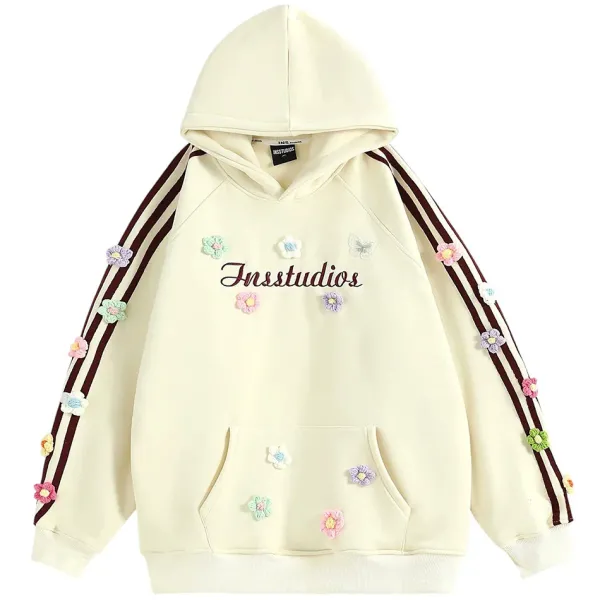 Hoodies*Boogzel Clothing Blokette Aesthetic Floral Embroidery Hoodie