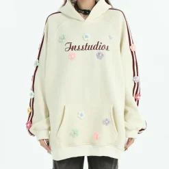 Hoodies*Boogzel Clothing Blokette Aesthetic Floral Embroidery Hoodie