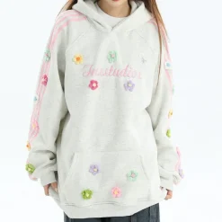 Hoodies*Boogzel Clothing Blokette Aesthetic Floral Embroidery Hoodie