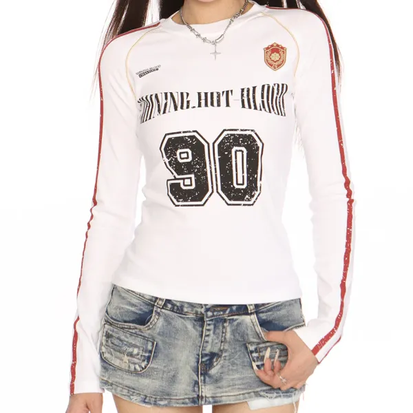 Aesthetic T-Shirts & Graphic Tees|Long Sleeve Tops*Boogzel Clothing Blokette Aesthetic Long Sleeve Top