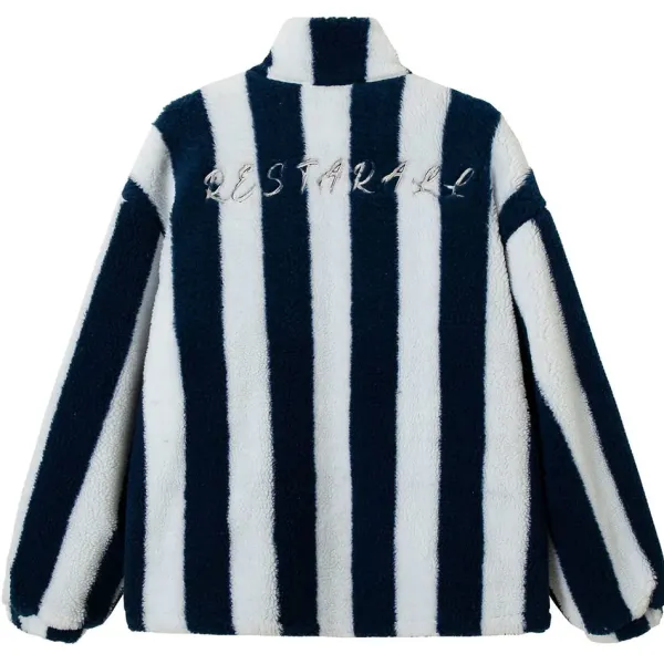 Coats & Jackets|Sweatshirts*Boogzel Clothing Blokette Stripe Fleece Jacket Blue/white