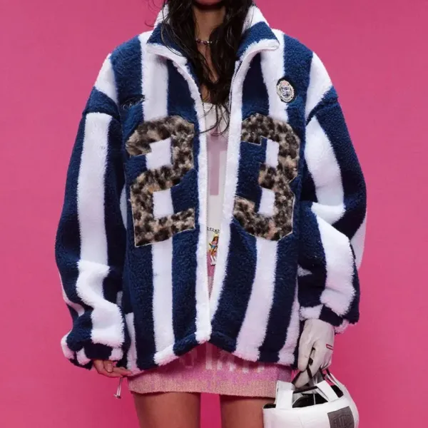 Coats & Jackets|Sweatshirts*Boogzel Clothing Blokette Stripe Fleece Jacket Blue/white