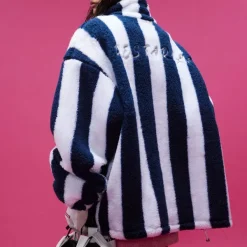 Coats & Jackets|Sweatshirts*Boogzel Clothing Blokette Stripe Fleece Jacket Blue/white