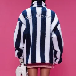 Coats & Jackets|Sweatshirts*Boogzel Clothing Blokette Stripe Fleece Jacket Blue/white