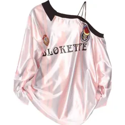 Sweatshirts|Long Sleeve Tops*Boogzel Clothing Blokette Striped Off-Shoulder Jersey