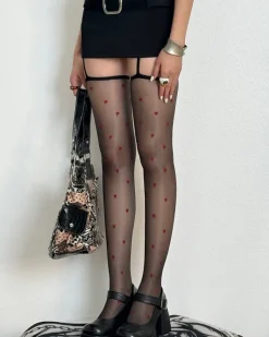 Other*Boogzel Clothing Bonjour Baby Heart Suspender Tights