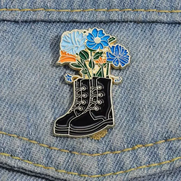Other*Boogzel Clothing Boots with Flowers Brooch Pin