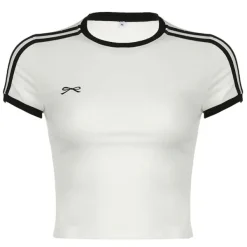 Y2K Tops|Crop Tops*Boogzel Clothing Bow Embroidery Y2K Crop Top White/black