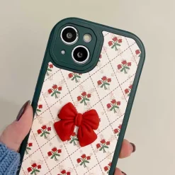Iphone Cases*Boogzel Clothing Bow Flowers iPhone Case Red/green