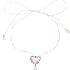 Necklaces & Chokers*Boogzel Clothing Bow Lace Up Heart Necklace