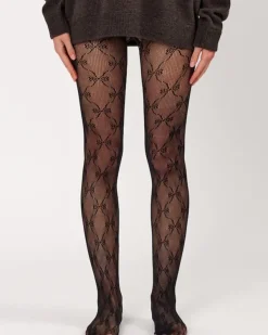Other*Boogzel Clothing Bow Pattern Fishnet Tights