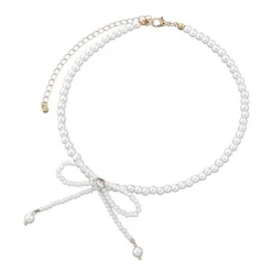 Necklaces & Chokers*Boogzel Clothing Bow Pearl Choker White