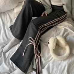 Pants & Trousers*Boogzel Clothing Bow Side Stripe Sweatpants Grey
