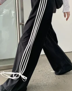 Pants & Trousers*Boogzel Clothing Bow Tie Side Stripe Pants Black/white