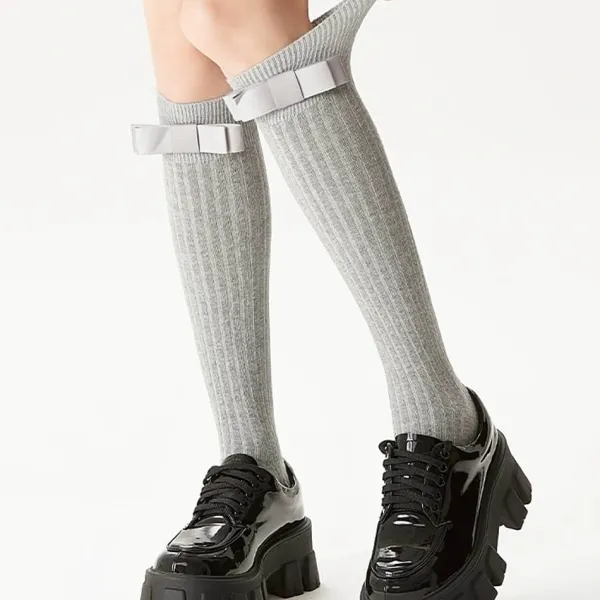 Socks*Boogzel Clothing Bowknot Knee-High Socks