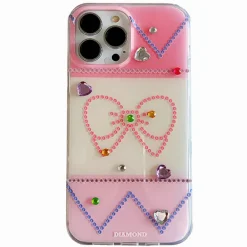 Iphone Cases*Boogzel Clothing Bowknot Rhinestone iPhone Case Pink