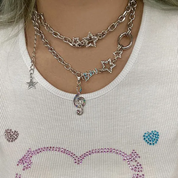 Necklaces & Chokers*Boogzel Clothing Bright Falling Stars Chain Necklace