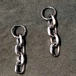 Earrings*Boogzel Clothing Broken Times Chain Earrings Silver